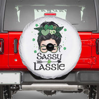 Lucky Sassy Lassie Messy Bun Spare Tire Cover Funny St Patricks Day