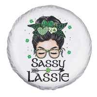 Lucky Sassy Lassie Messy Bun Spare Tire Cover Funny St Patricks Day