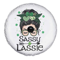 Lucky Sassy Lassie Messy Bun Spare Tire Cover Funny St Patricks Day