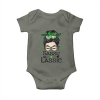 Lucky Sassy Lassie Messy Bun Baby Onesie Funny St Patricks Day