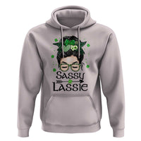 Lucky Sassy Lassie Messy Bun Hoodie Funny St Patricks Day