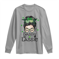 Lucky Sassy Lassie Messy Bun Long Sleeve Shirt Funny St Patricks Day