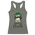 Lucky Sassy Lassie Messy Bun Racerback Tank Top Funny St Patricks Day