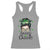Lucky Sassy Lassie Messy Bun Racerback Tank Top Funny St Patricks Day