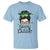 Lucky Sassy Lassie Messy Bun T Shirt Funny St Patricks Day