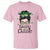 Lucky Sassy Lassie Messy Bun T Shirt Funny St Patricks Day