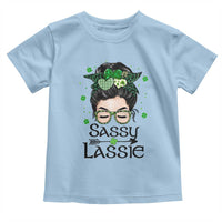 Lucky Sassy Lassie Messy Bun Toddler T Shirt Funny St Patricks Day