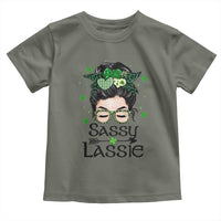 Lucky Sassy Lassie Messy Bun Toddler T Shirt Funny St Patricks Day