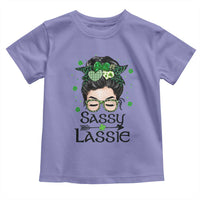 Lucky Sassy Lassie Messy Bun Toddler T Shirt Funny St Patricks Day