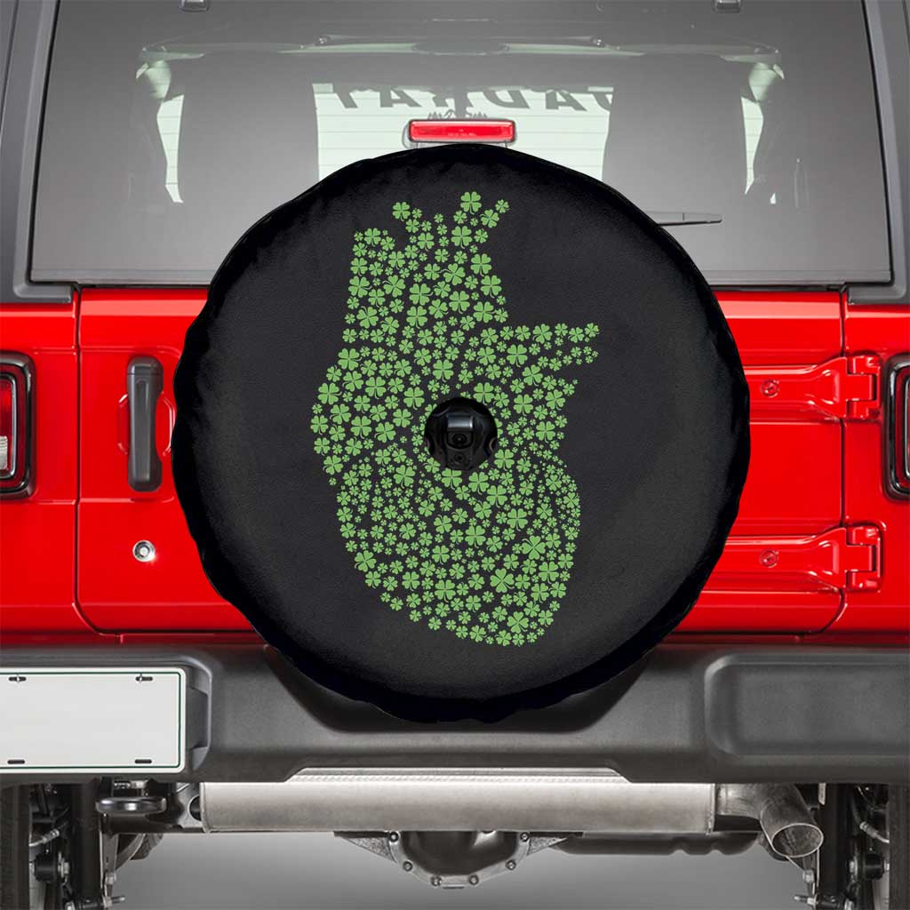 Lucky Shamrocks Heart Spare Tire Cover Anatomical Anatomy St Patrick's Day