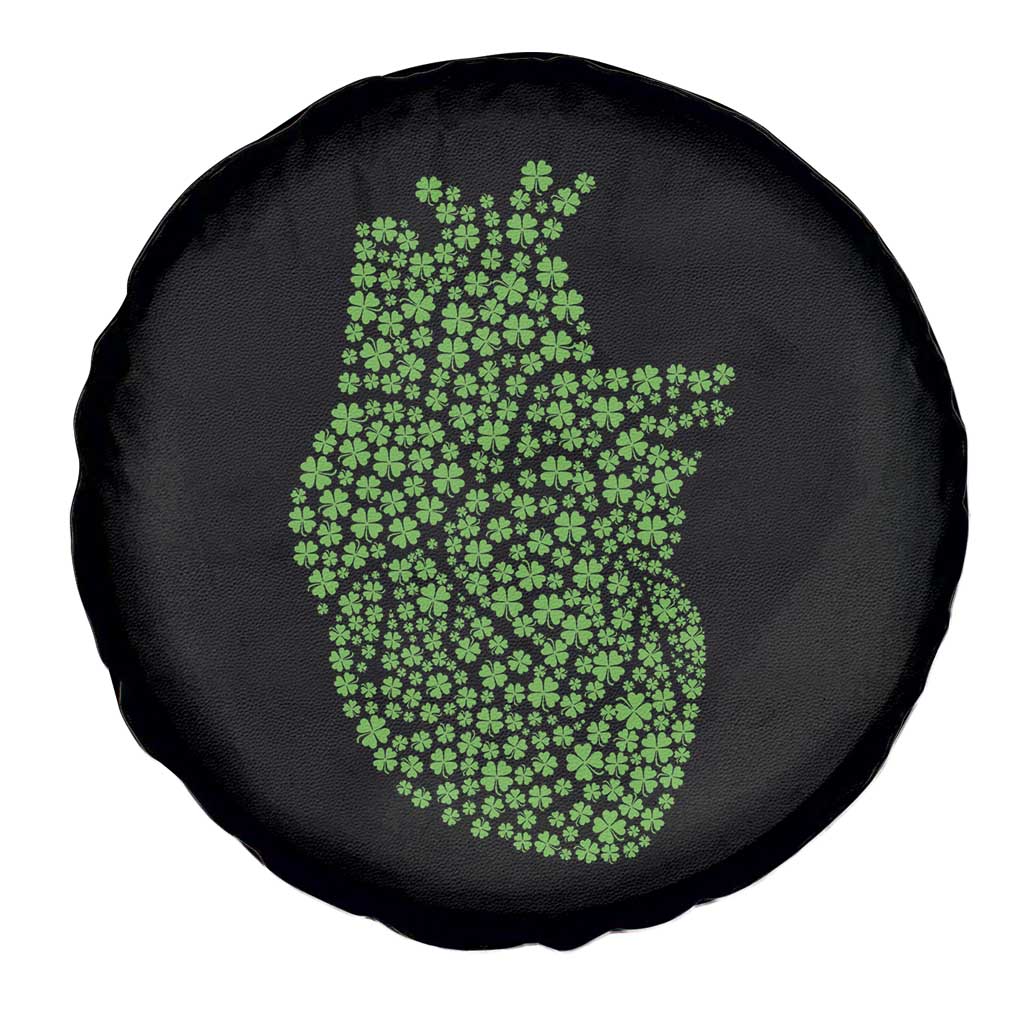 Lucky Shamrocks Heart Spare Tire Cover Anatomical Anatomy St Patrick's Day