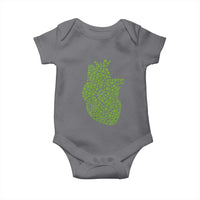 Lucky Shamrocks Heart Baby Onesie Anatomical Anatomy St Patrick's Day