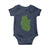 Lucky Shamrocks Heart Baby Onesie Anatomical Anatomy St Patrick's Day