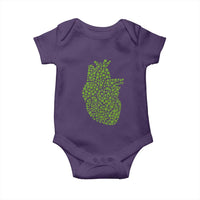 Lucky Shamrocks Heart Baby Onesie Anatomical Anatomy St Patrick's Day