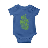 Lucky Shamrocks Heart Baby Onesie Anatomical Anatomy St Patrick's Day