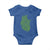 Lucky Shamrocks Heart Baby Onesie Anatomical Anatomy St Patrick's Day