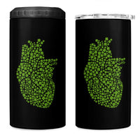 Lucky Shamrocks Heart 4 in 1 Can Cooler Tumbler Anatomical Anatomy St Patrick's Day