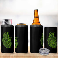 Lucky Shamrocks Heart 4 in 1 Can Cooler Tumbler Anatomical Anatomy St Patrick's Day