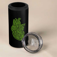 Lucky Shamrocks Heart 4 in 1 Can Cooler Tumbler Anatomical Anatomy St Patrick's Day