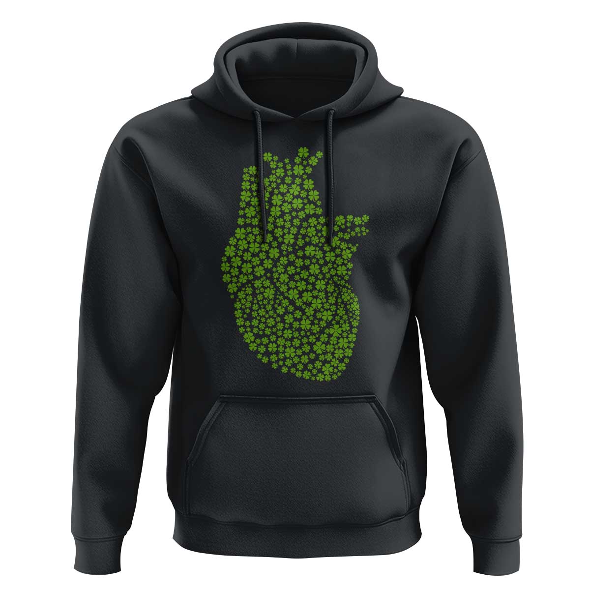 Lucky Shamrocks Heart Hoodie Anatomical Anatomy St Patrick's Day
