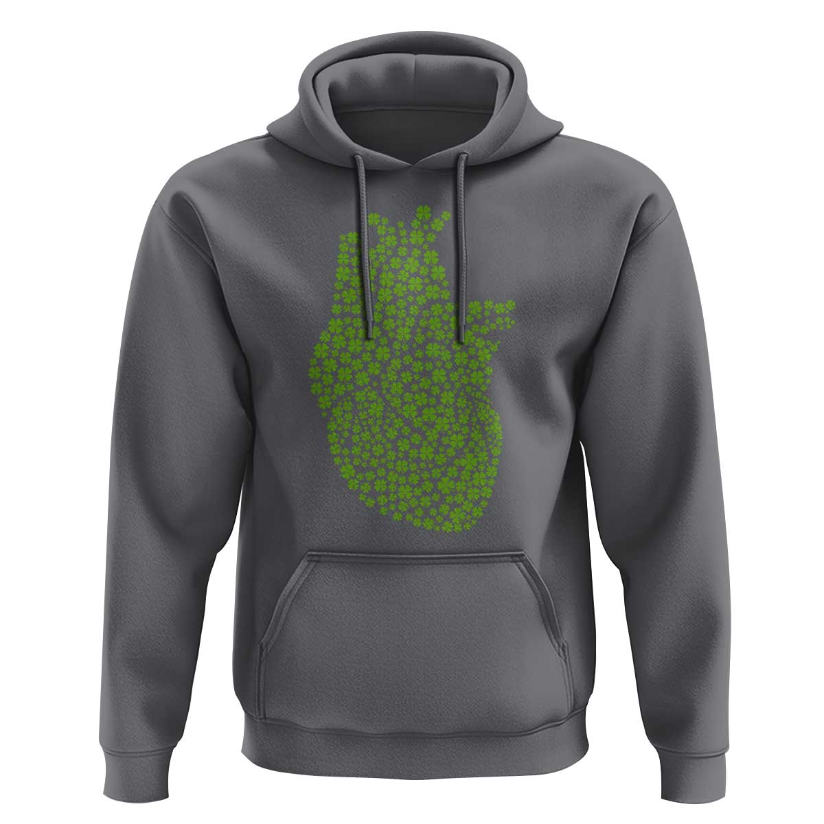 Lucky Shamrocks Heart Hoodie Anatomical Anatomy St Patrick's Day