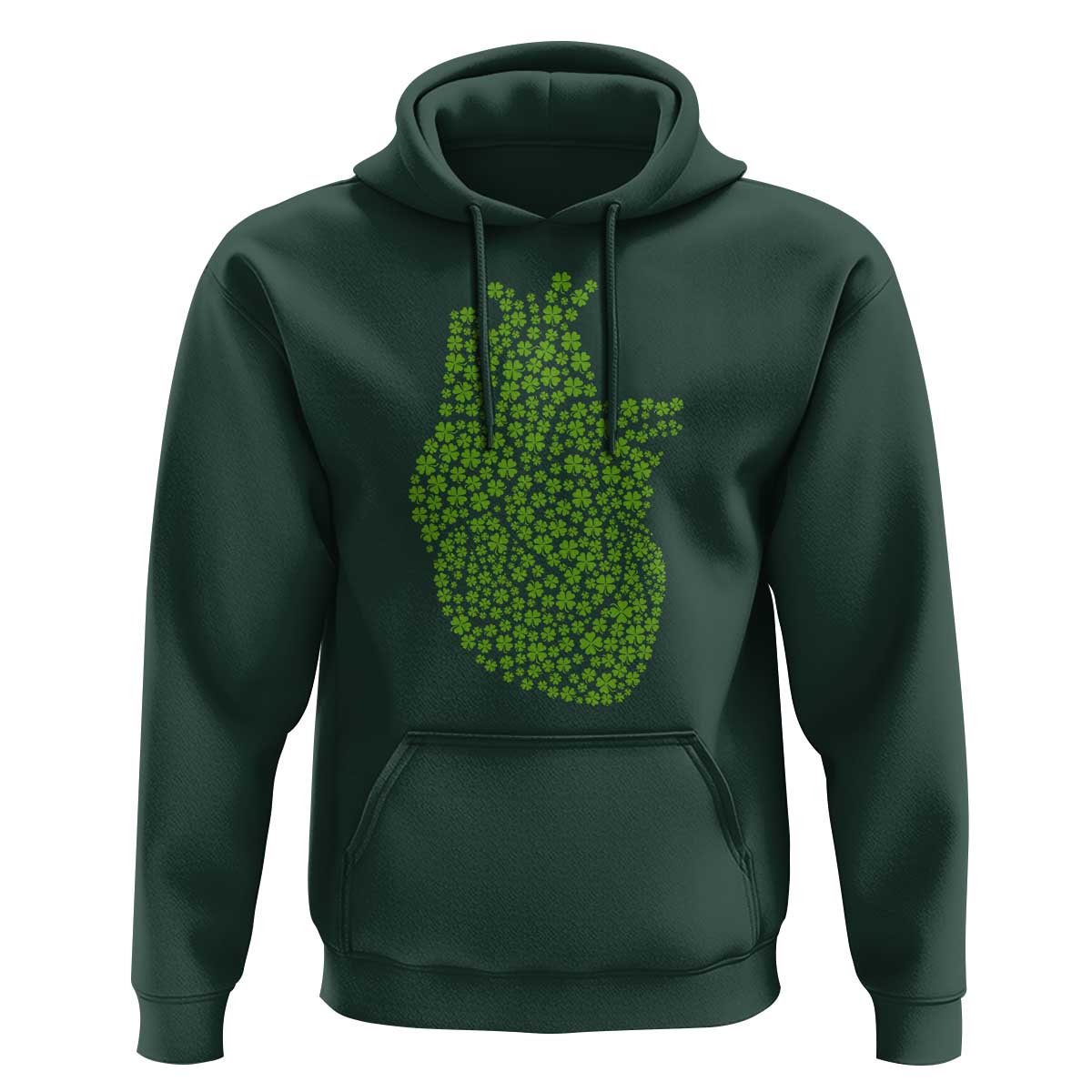 Lucky Shamrocks Heart Hoodie Anatomical Anatomy St Patrick's Day