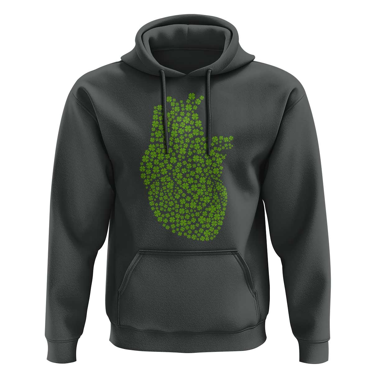 Lucky Shamrocks Heart Hoodie Anatomical Anatomy St Patrick's Day