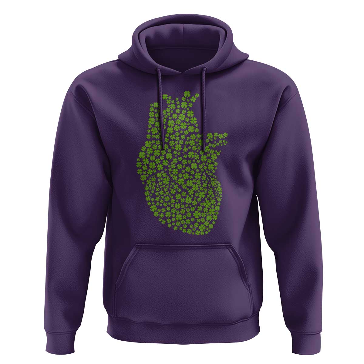 Lucky Shamrocks Heart Hoodie Anatomical Anatomy St Patrick's Day