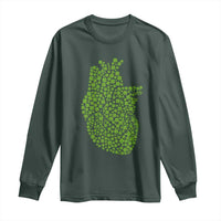 Lucky Shamrocks Heart Long Sleeve Shirt Anatomical Anatomy St Patrick's Day