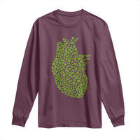 Lucky Shamrocks Heart Long Sleeve Shirt Anatomical Anatomy St Patrick's Day
