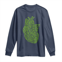 Lucky Shamrocks Heart Long Sleeve Shirt Anatomical Anatomy St Patrick's Day