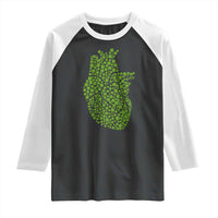 Lucky Shamrocks Heart Raglan Shirt Anatomical Anatomy St Patrick's Day