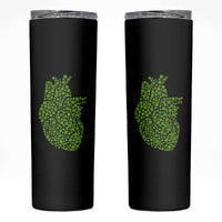 Lucky Shamrocks Heart Skinny Tumbler Anatomical Anatomy St Patrick's Day