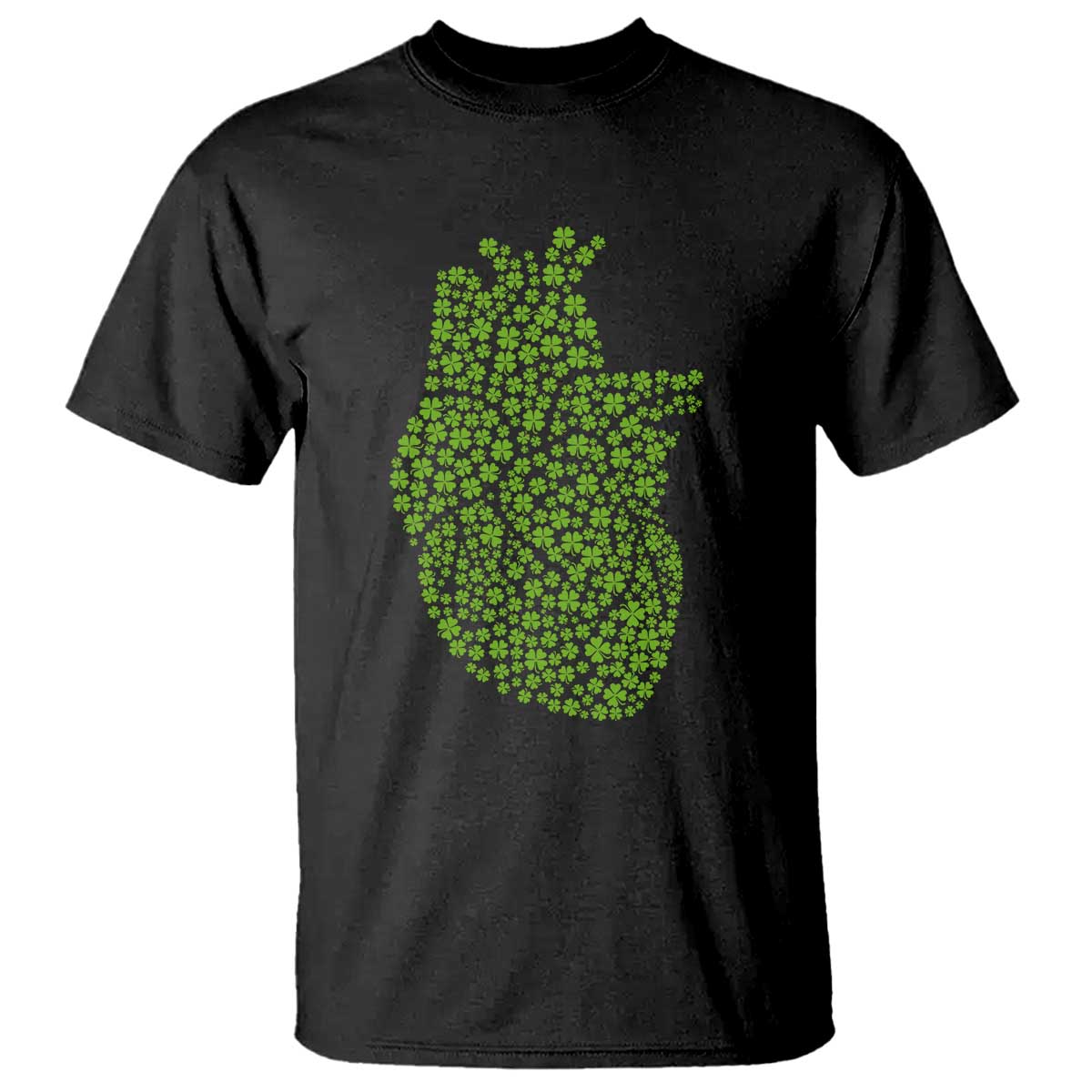 Lucky Shamrocks Heart T Shirt Anatomical Anatomy St Patrick's Day