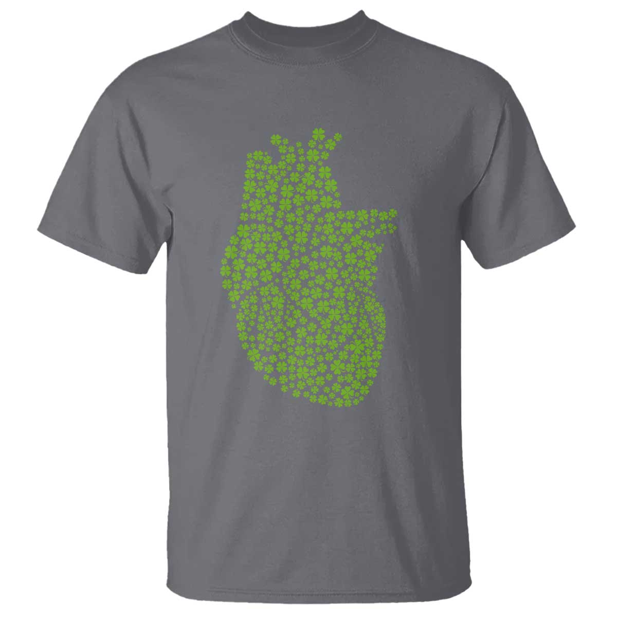 Lucky Shamrocks Heart T Shirt Anatomical Anatomy St Patrick's Day