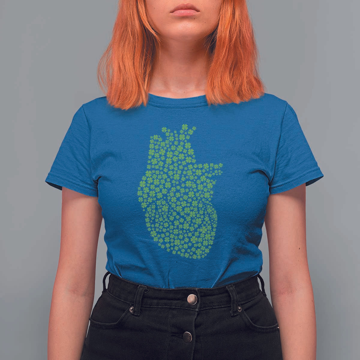 Lucky Shamrocks Heart T Shirt For Women Anatomical Anatomy St Patrick's Day