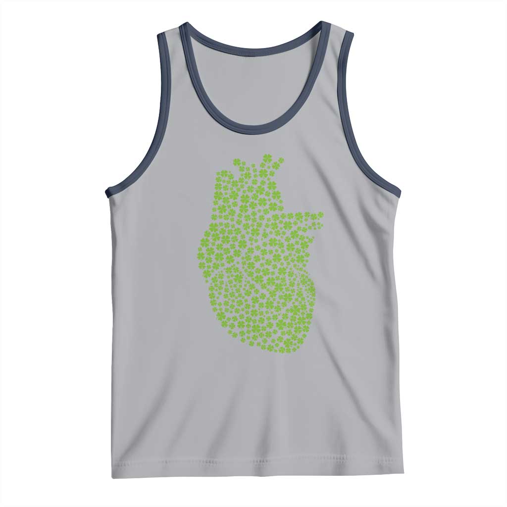 Lucky Shamrocks Heart Tank Top Anatomical Anatomy St Patrick's Day