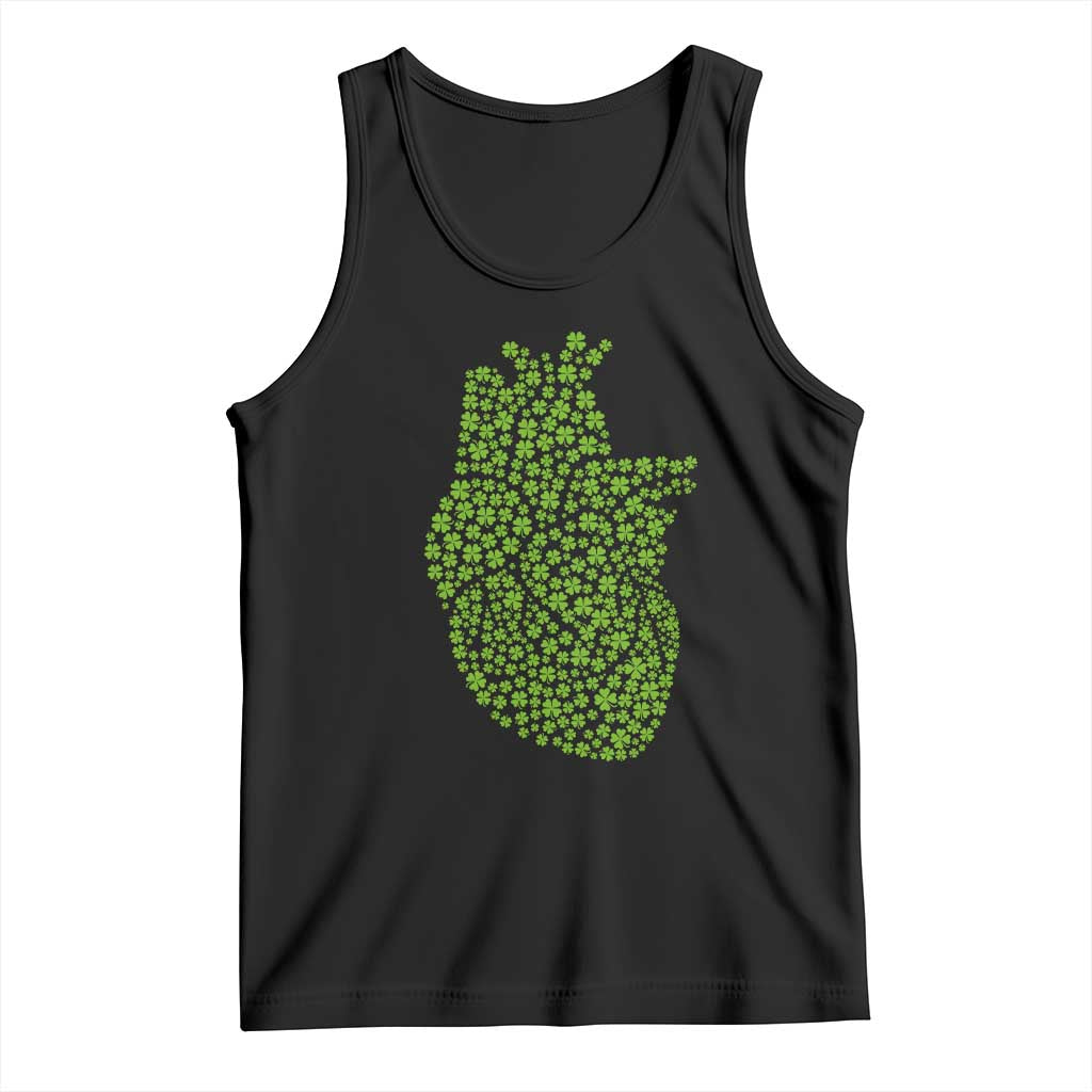 Lucky Shamrocks Heart Tank Top Anatomical Anatomy St Patrick's Day