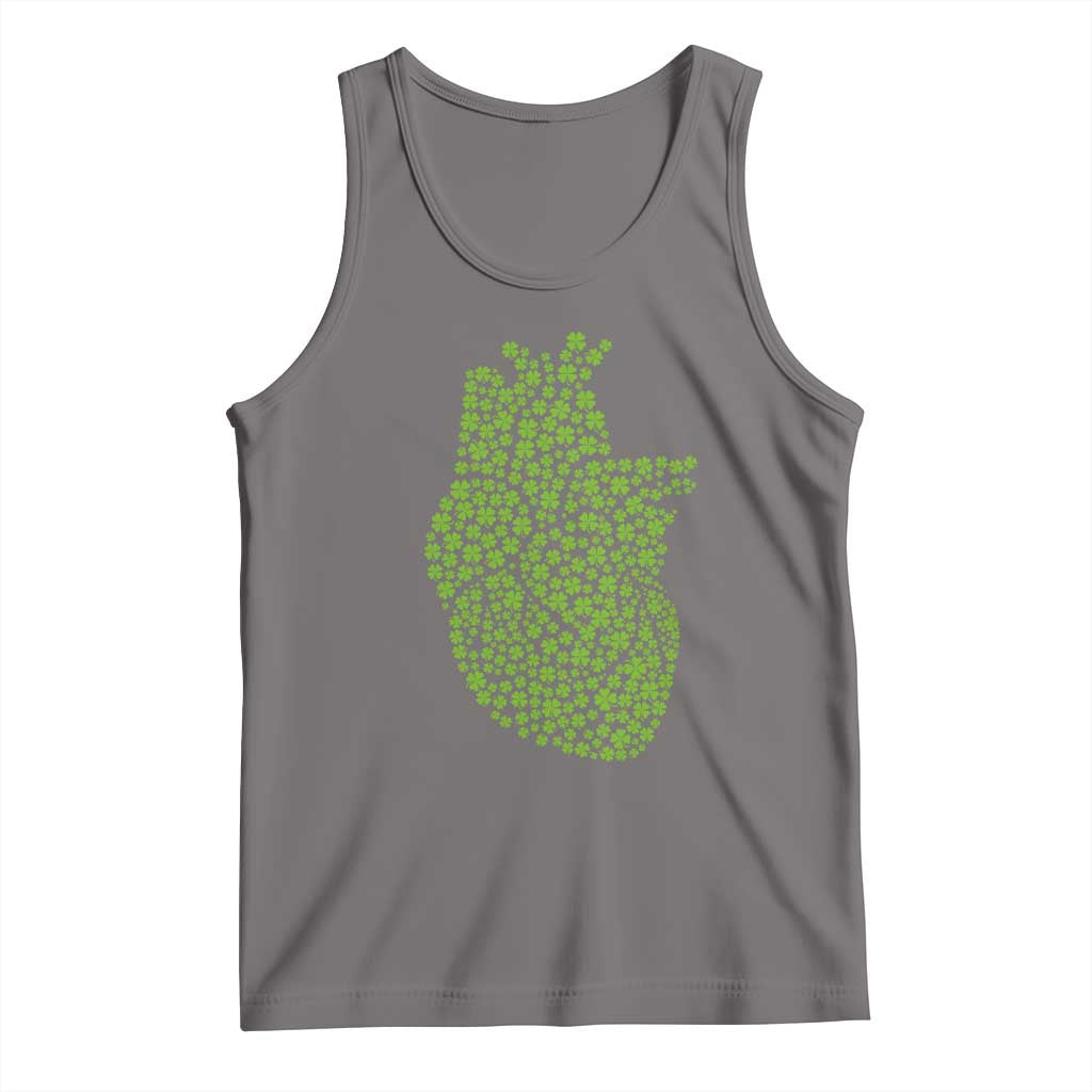 Lucky Shamrocks Heart Tank Top Anatomical Anatomy St Patrick's Day