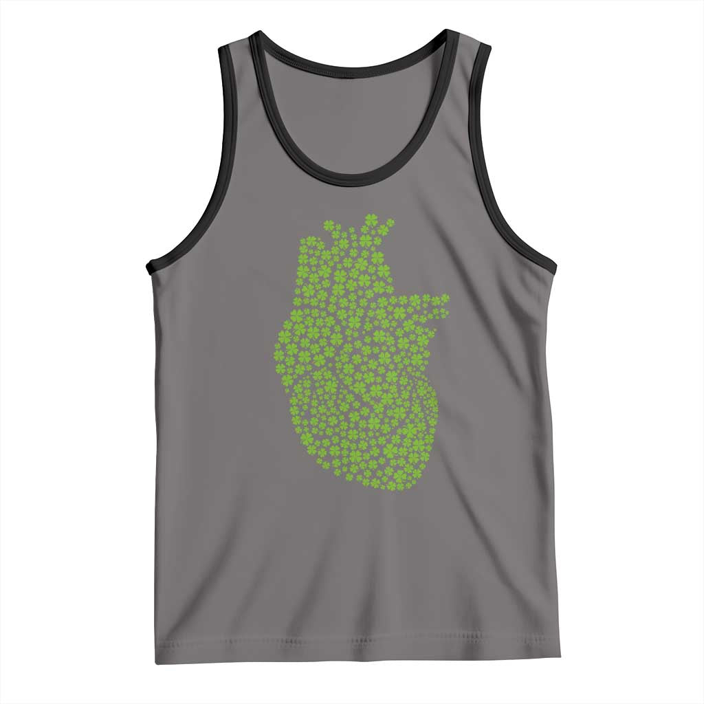 Lucky Shamrocks Heart Tank Top Anatomical Anatomy St Patrick's Day
