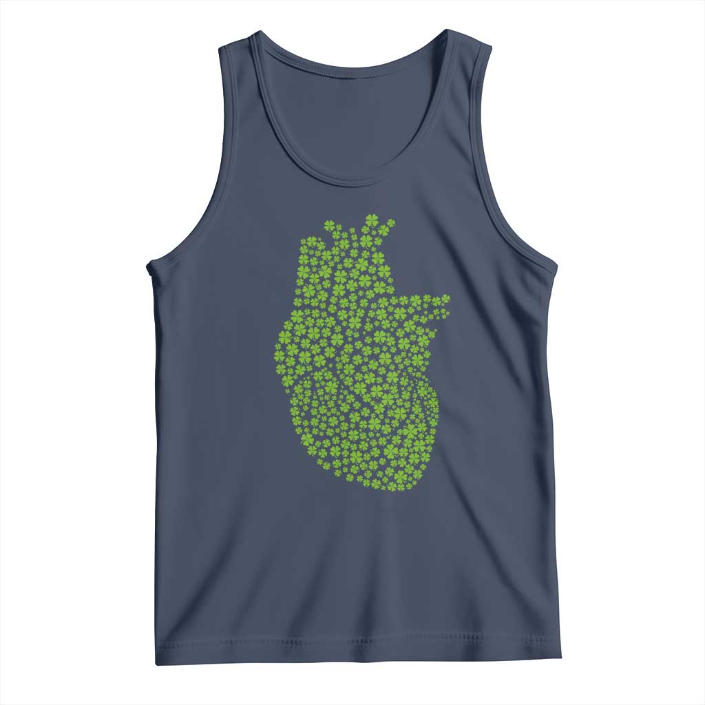Lucky Shamrocks Heart Tank Top Anatomical Anatomy St Patrick's Day
