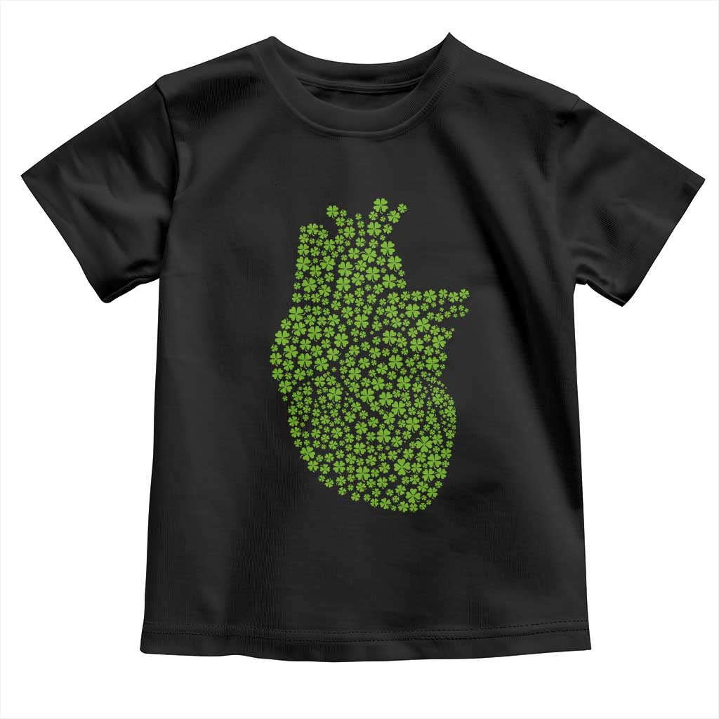 Lucky Shamrocks Heart Toddler T Shirt Anatomical Anatomy St Patrick's Day