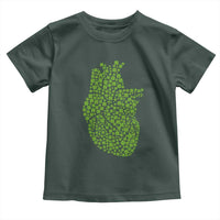 Lucky Shamrocks Heart Toddler T Shirt Anatomical Anatomy St Patrick's Day