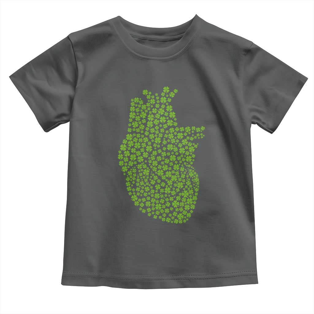 Lucky Shamrocks Heart Toddler T Shirt Anatomical Anatomy St Patrick's Day