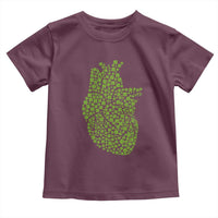 Lucky Shamrocks Heart Toddler T Shirt Anatomical Anatomy St Patrick's Day