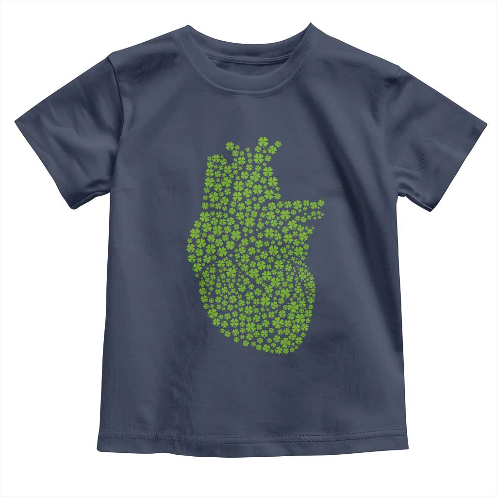 Lucky Shamrocks Heart Toddler T Shirt Anatomical Anatomy St Patrick's Day