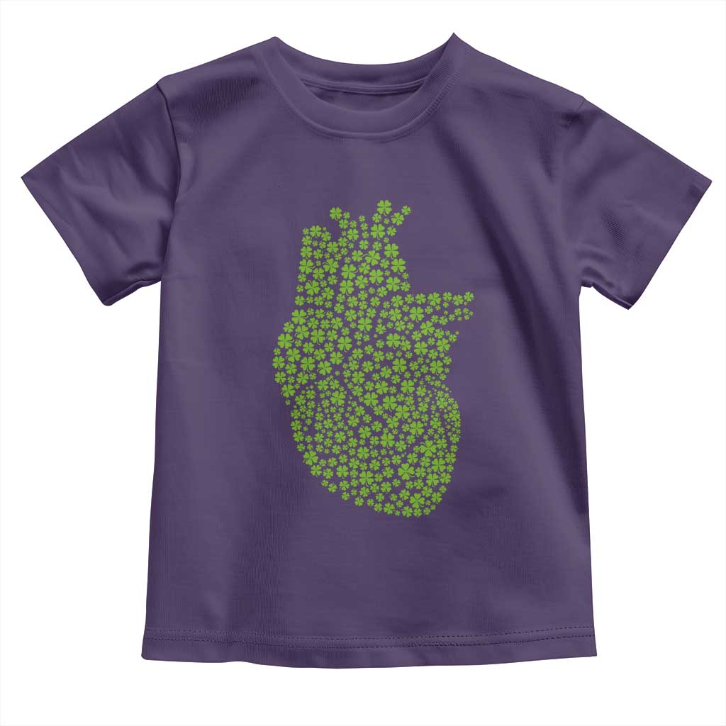 Lucky Shamrocks Heart Toddler T Shirt Anatomical Anatomy St Patrick's Day