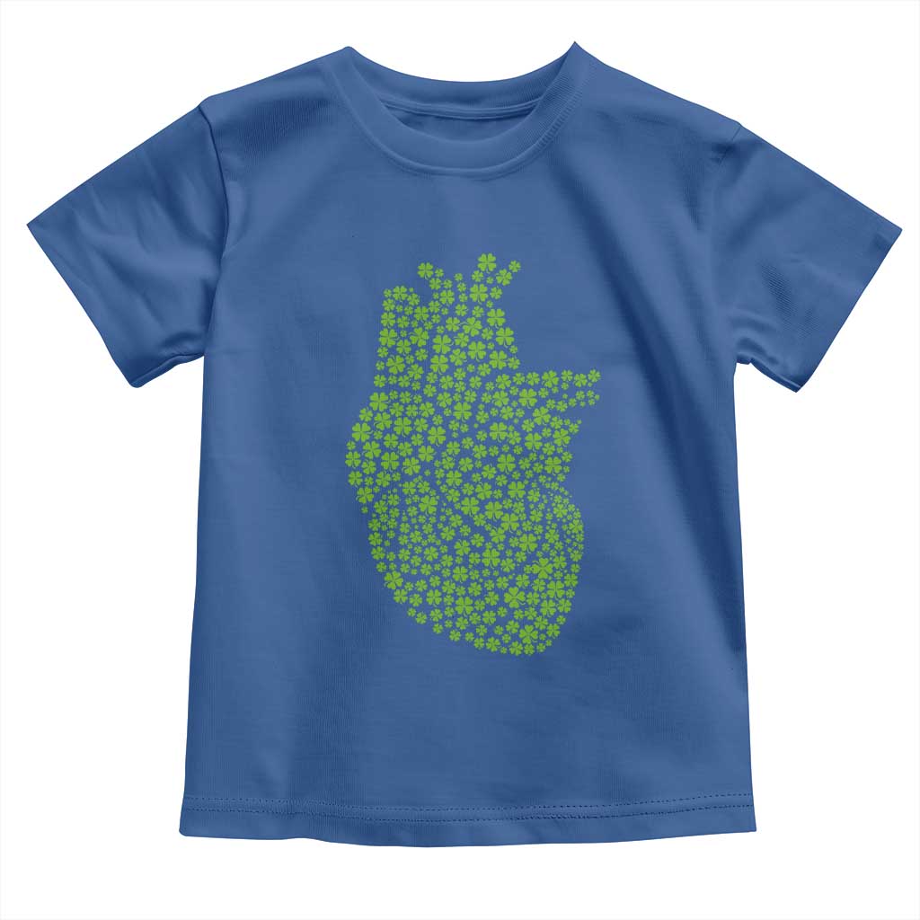 Lucky Shamrocks Heart Toddler T Shirt Anatomical Anatomy St Patrick's Day