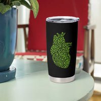 Lucky Shamrocks Heart Tumbler Cup Anatomical Anatomy St Patrick's Day