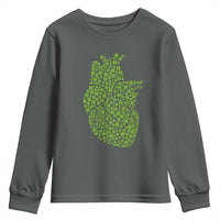 Lucky Shamrocks Heart Youth Sweatshirt Anatomical Anatomy St Patrick's Day